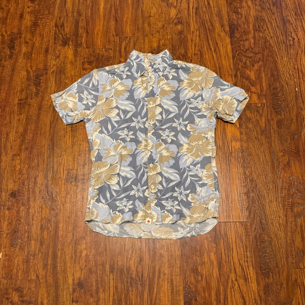 Brooks Brothers Red Fleece Floral Hawaiian Shirt S